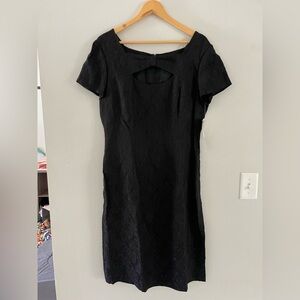 Donna Morgan Black Textured Midi Dress